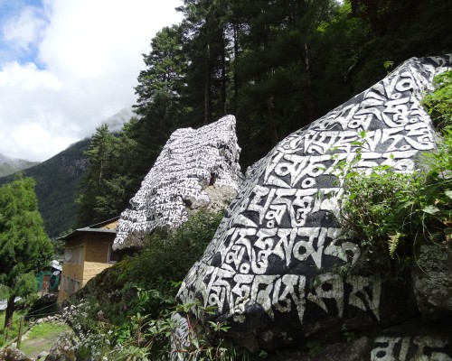 Buddha Mantra Rock Carving